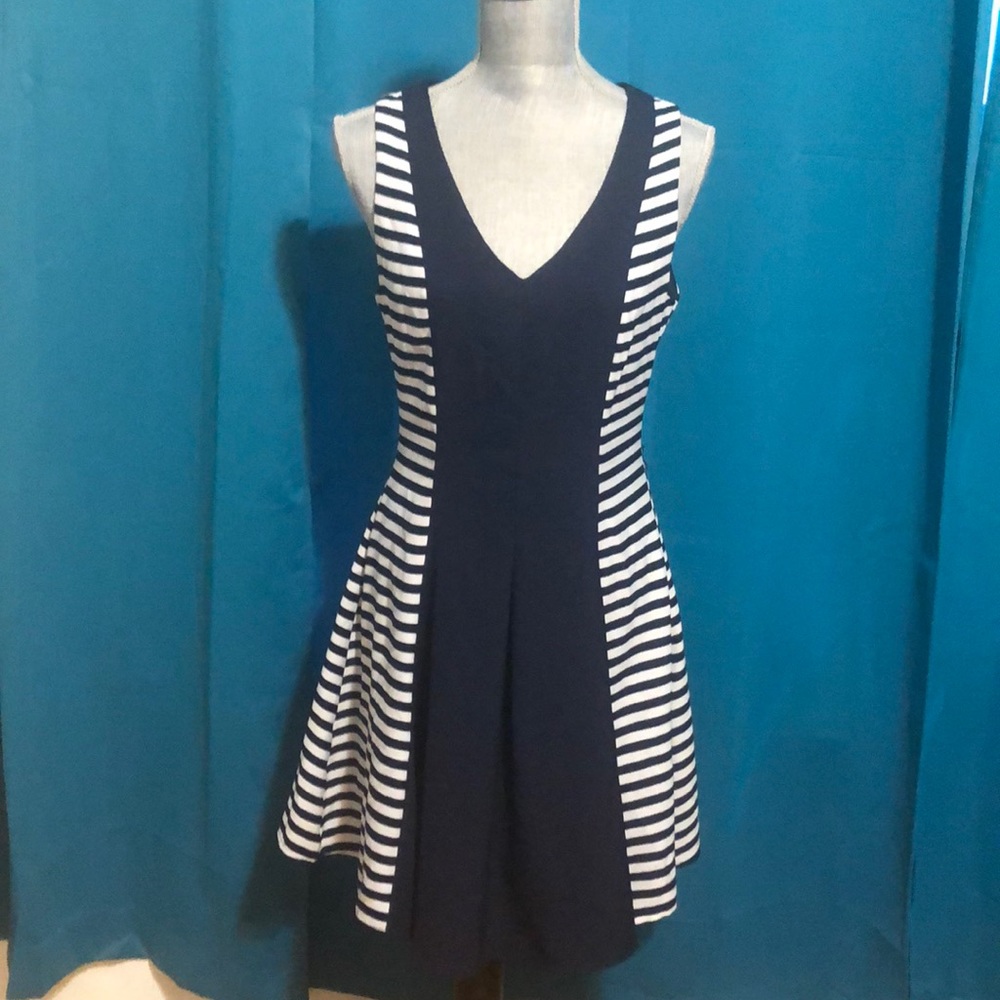 Charming Charlie, navy front white navy stripes
